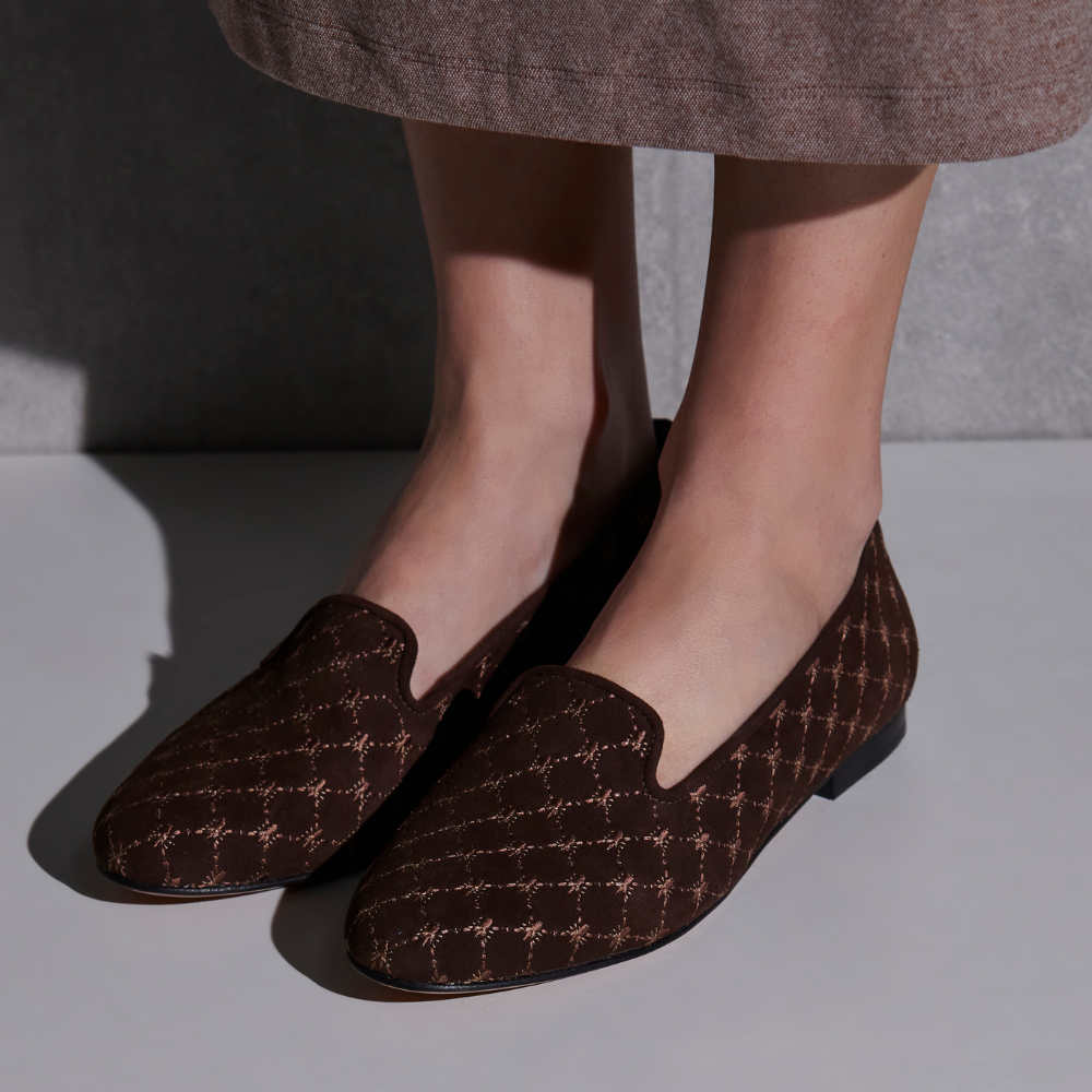 Loafer Tresse Camurça Marrom