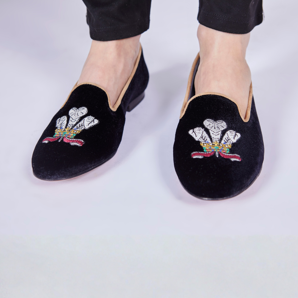 Loafer Cocar Veludo Preto
