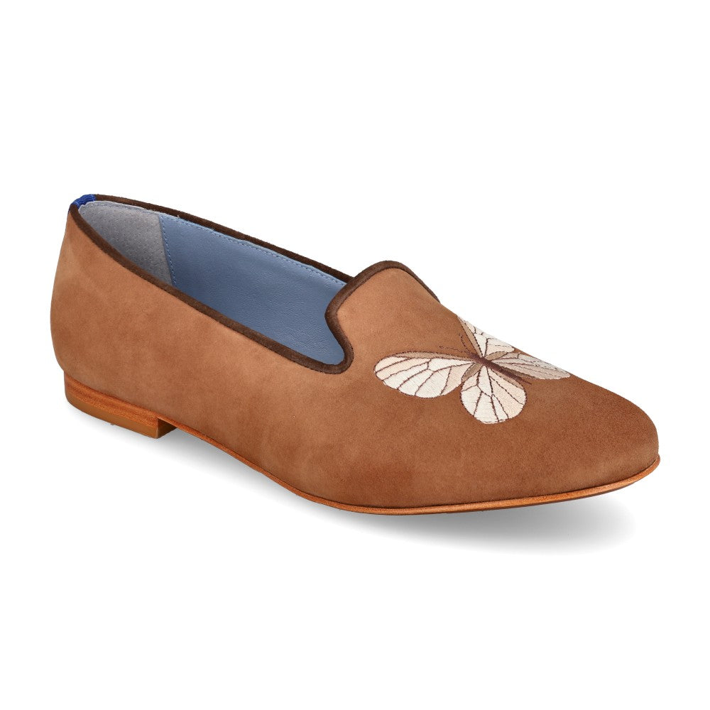 Loafer Butterfly Wild Camurça Marrom