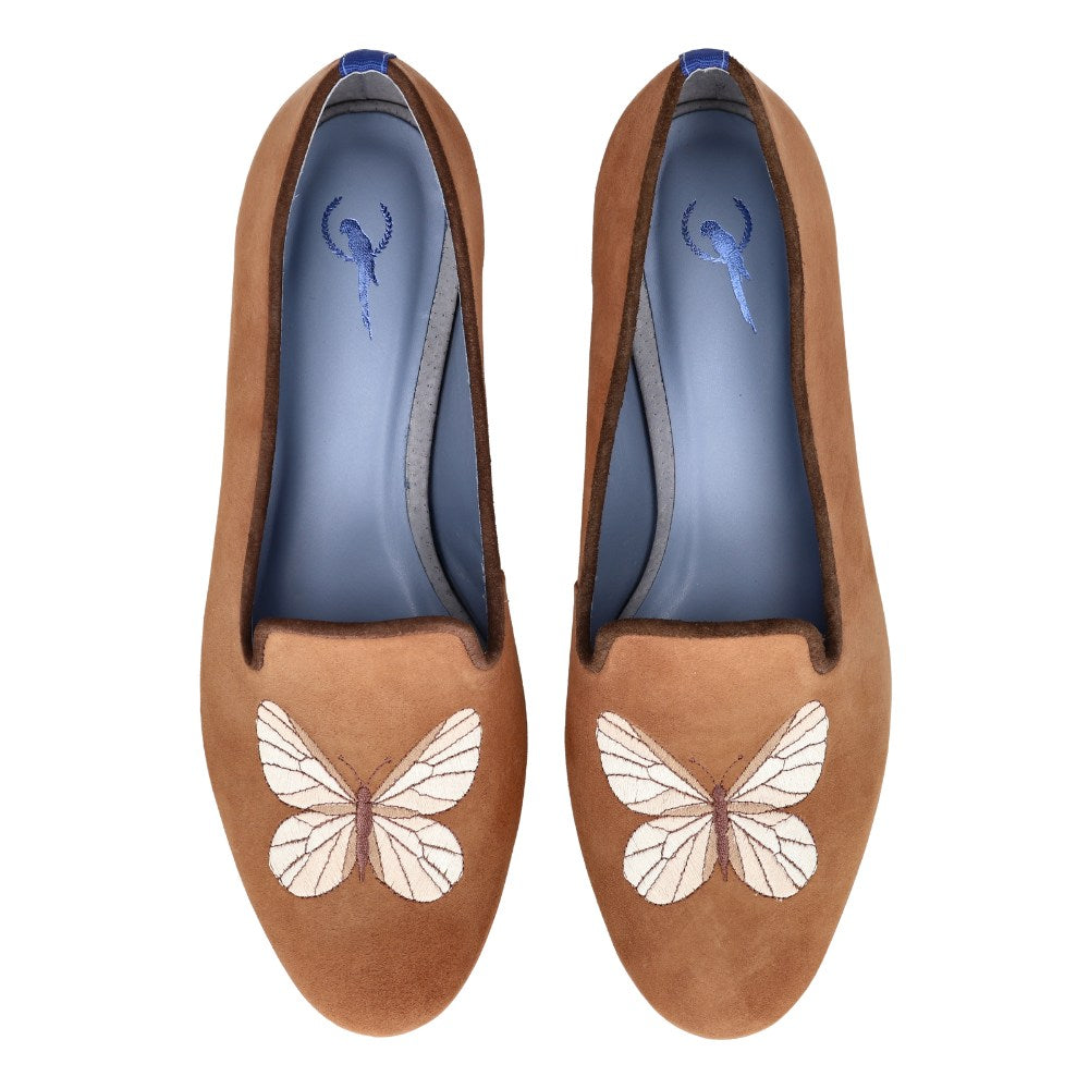 Loafer Butterfly Wild Camurça Marrom