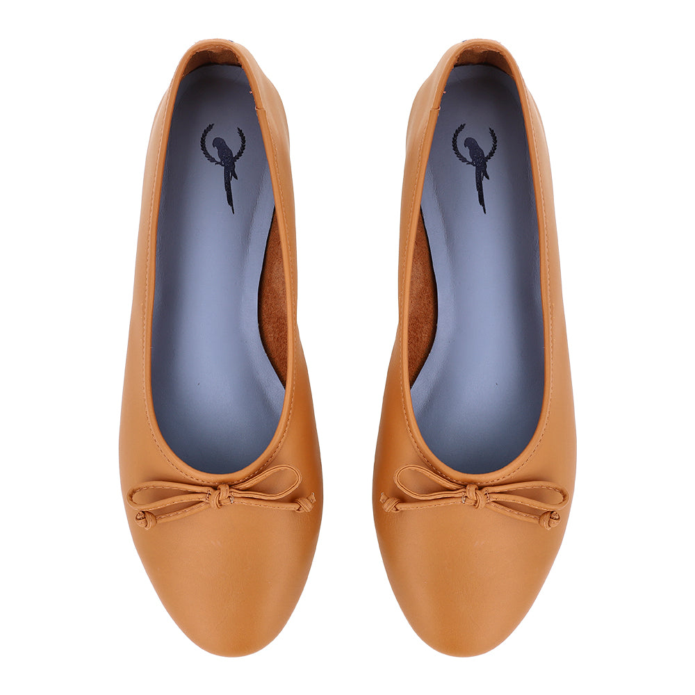 Sapatilha Slip Couro Caramelo