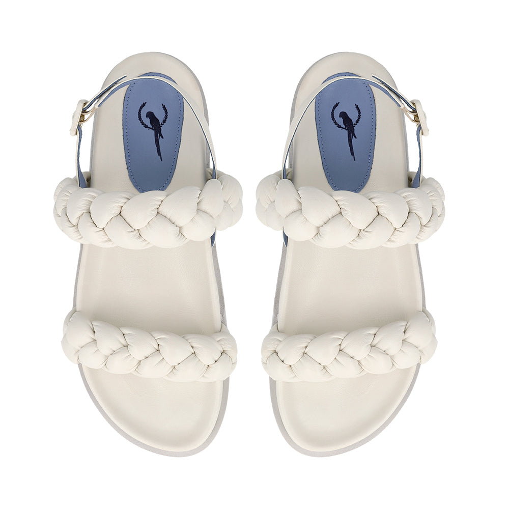 Papete Braids Couro Off White