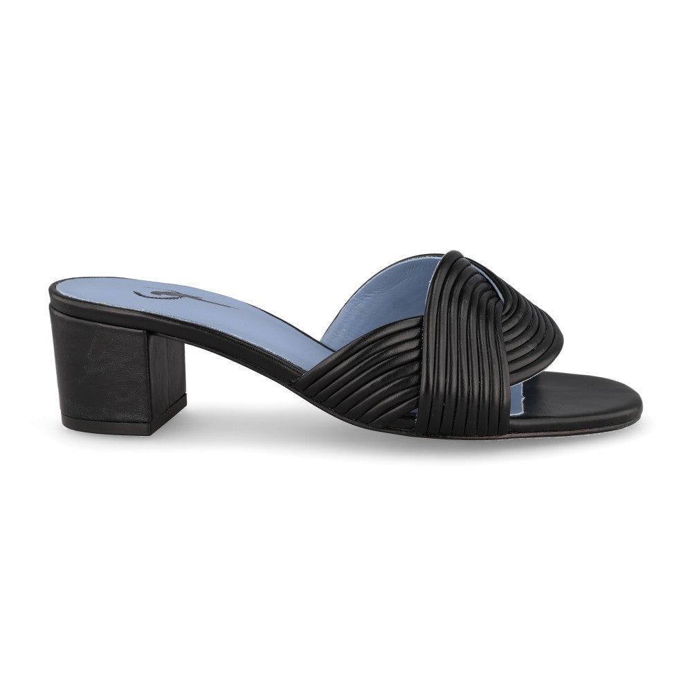 Mule Flair Couro Preto