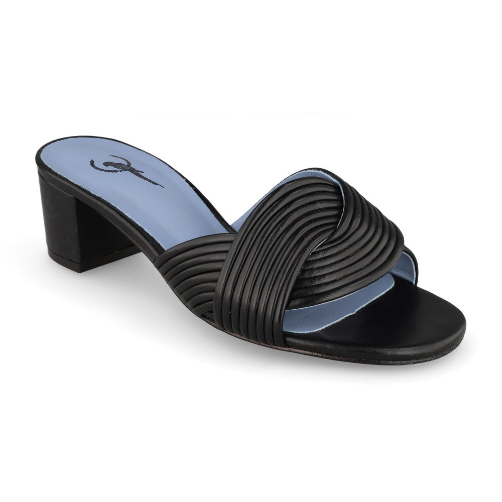 Mule Flair Couro Preto
