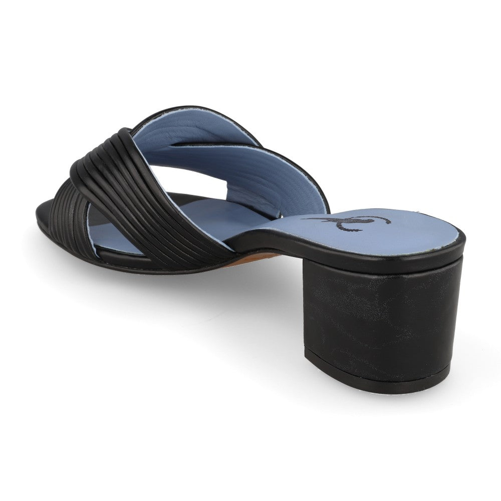 Mule Flair Couro Preto