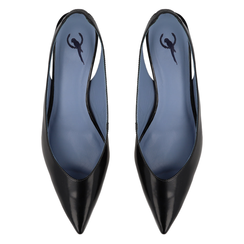 Slingback Classic Couro Preto