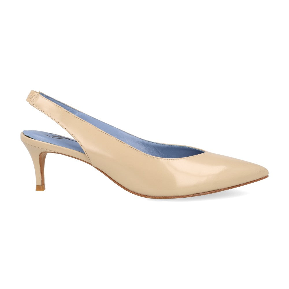 Slingback Classic Couro Amêndoa