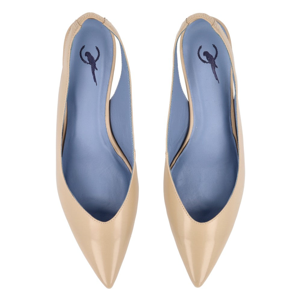 Slingback Classic Couro Amêndoa