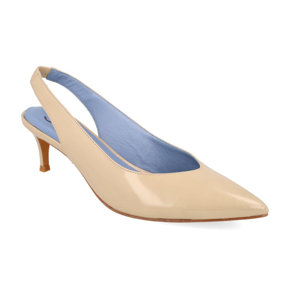 Slingback Classic Couro Amêndoa