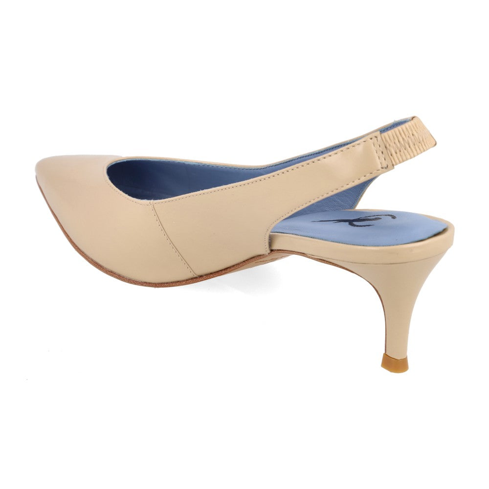 Slingback Classic Couro Amêndoa