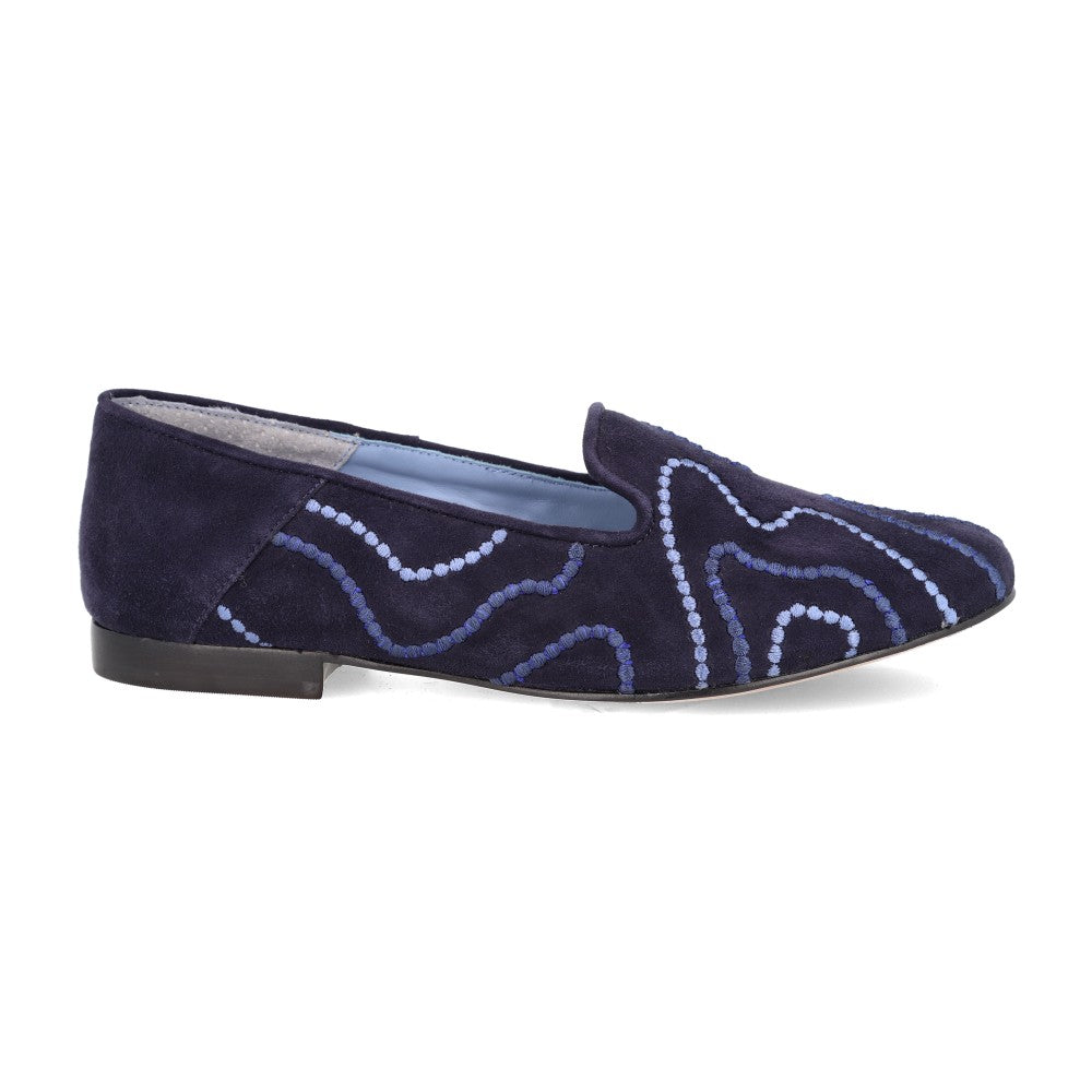 Loafer Slip Waves Camurça Marinho