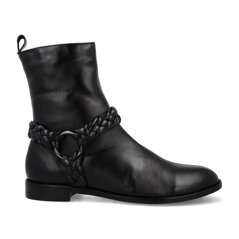 Bota Braids Couro Preto