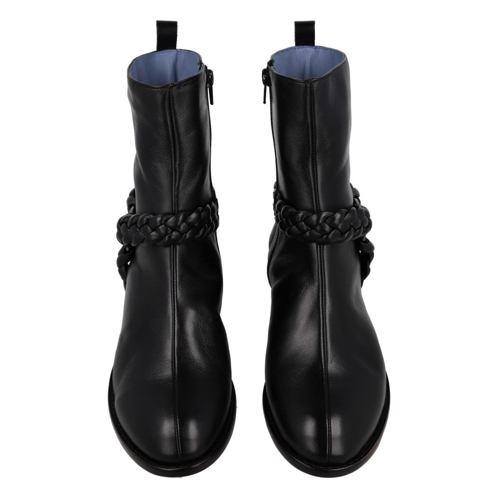 Bota Braids Couro Preto