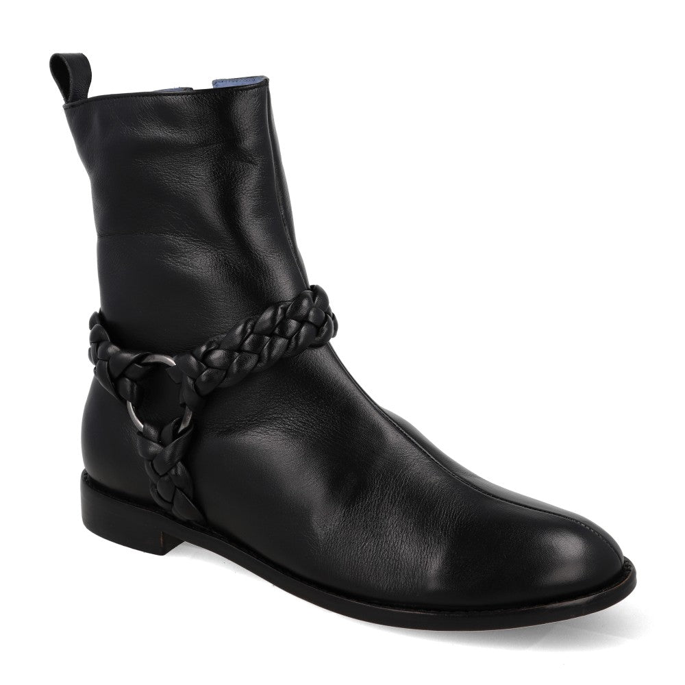 Bota Braids Couro Preto