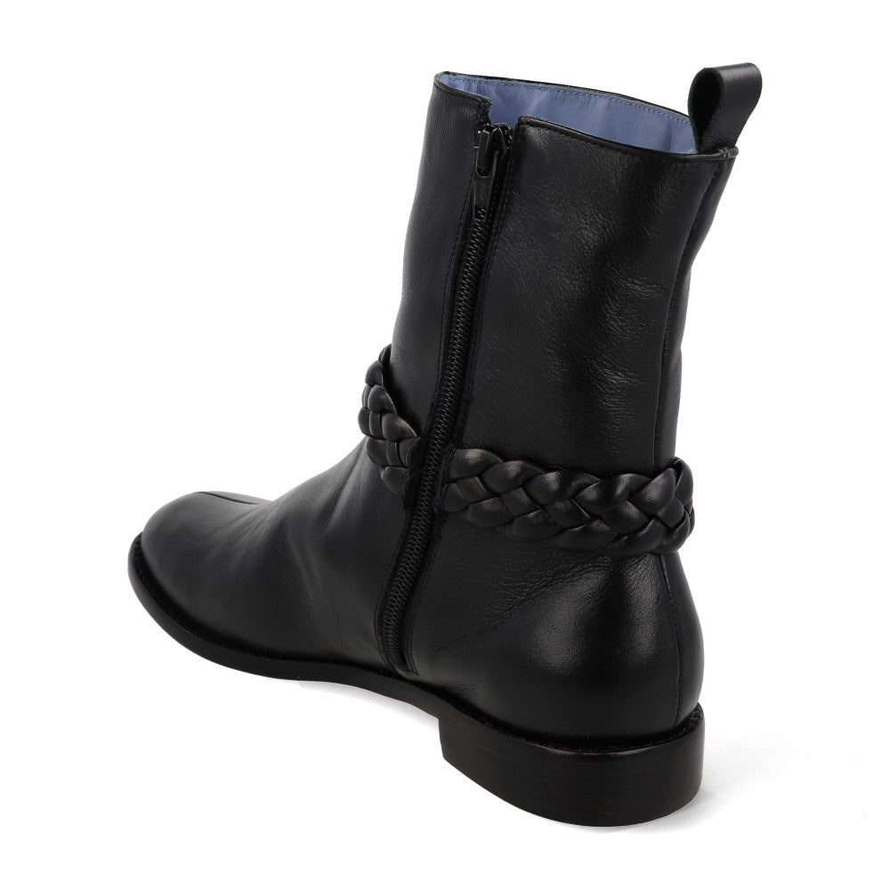 Bota Braids Couro Preto