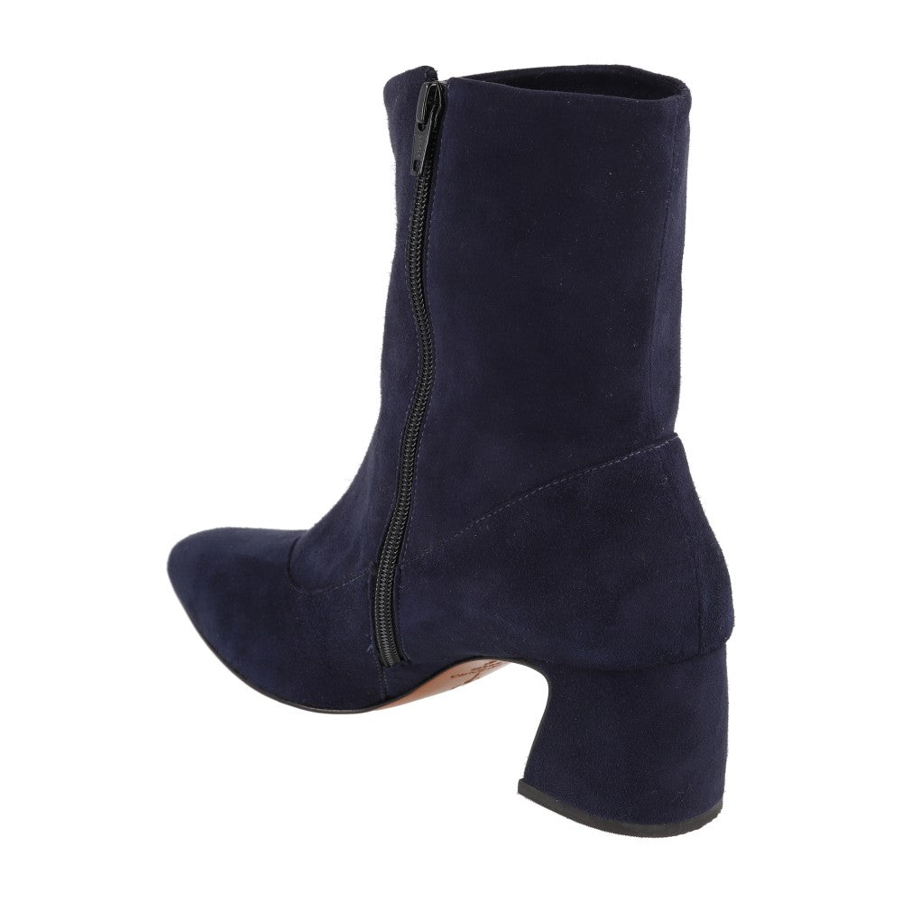 Bota Slim Camurça Azul Marinho