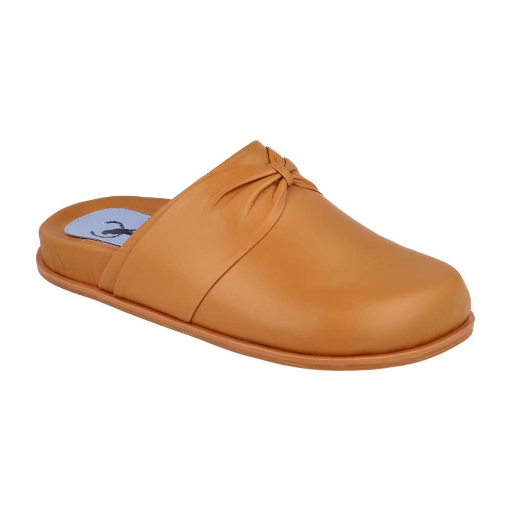Clog Lace Couro Conhaque