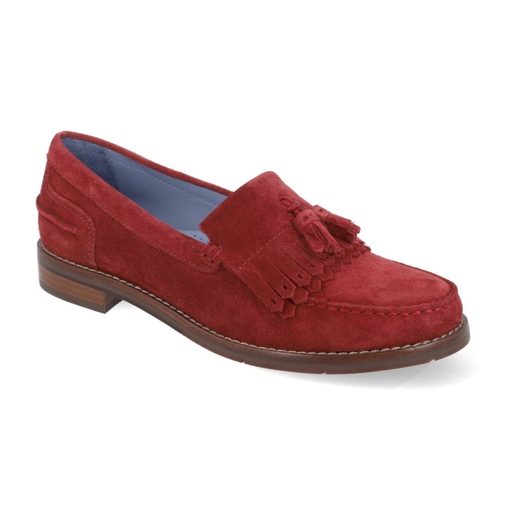 Penny Loafer Boho Tassel Camurça Bordô