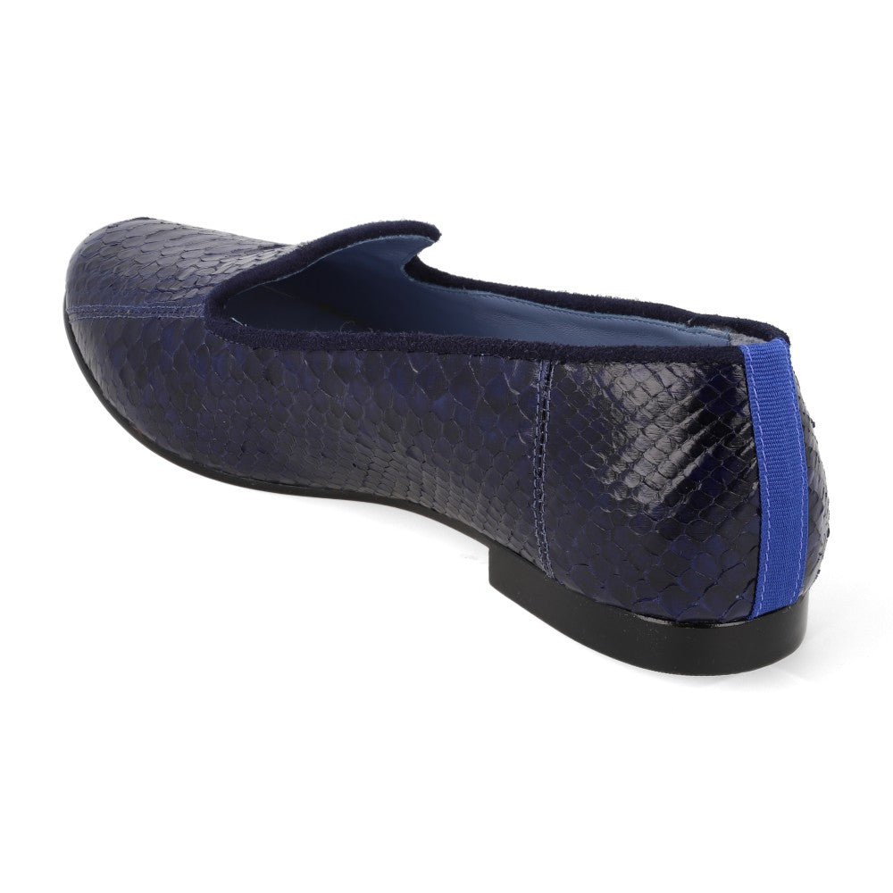 Loafer Python Azul Marinho