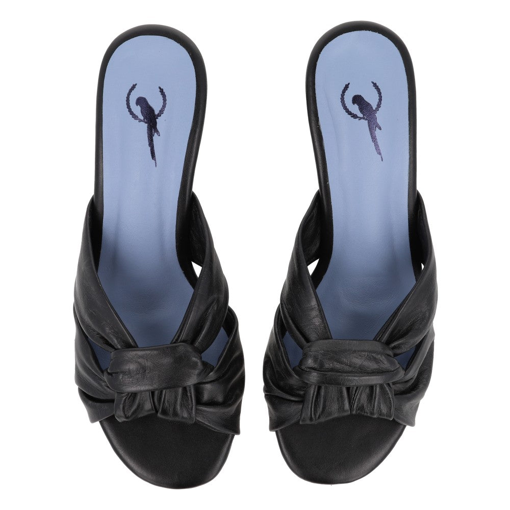 Mule Knot Couro Preto