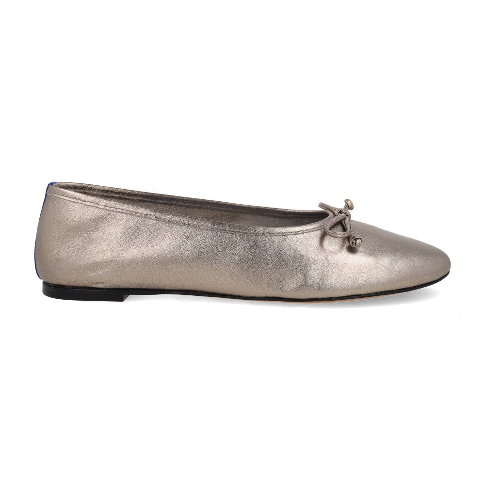 Sapatilha Slip Couro Metalizado Pewter