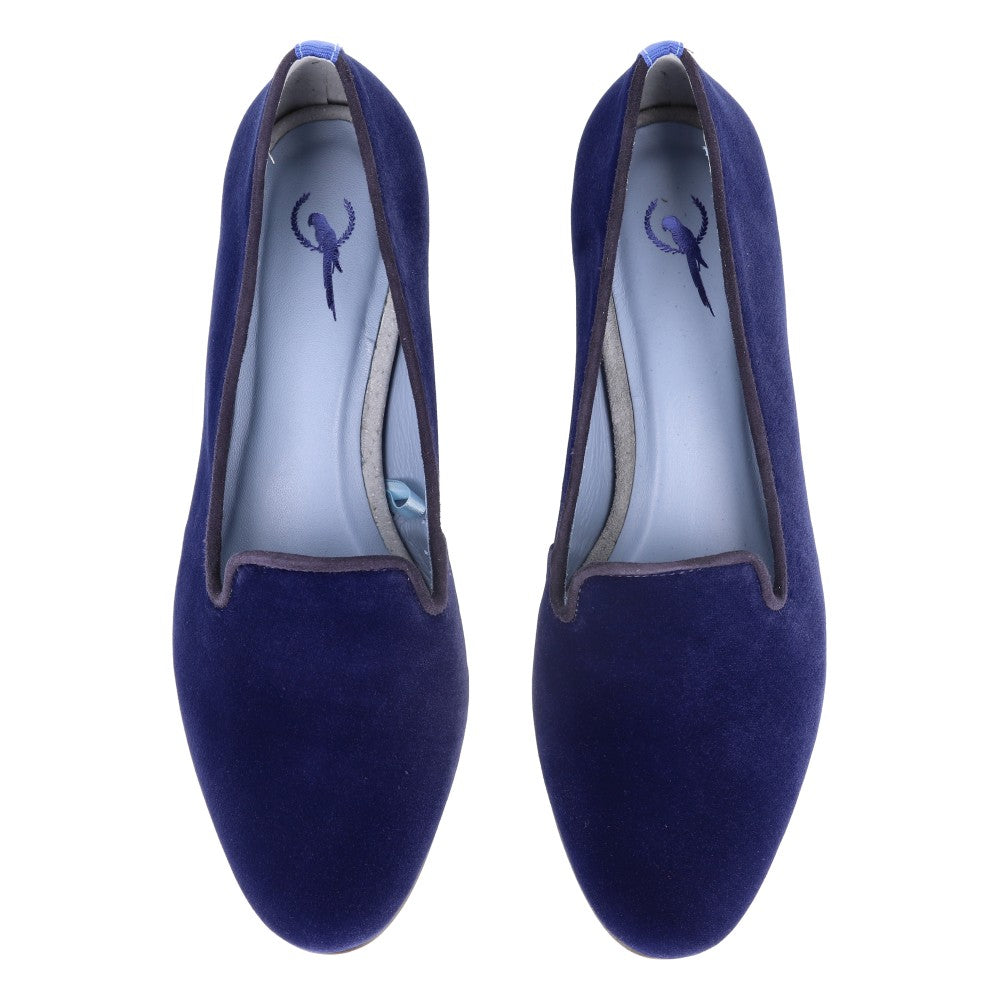 Loafer Liso Veludo Marinho