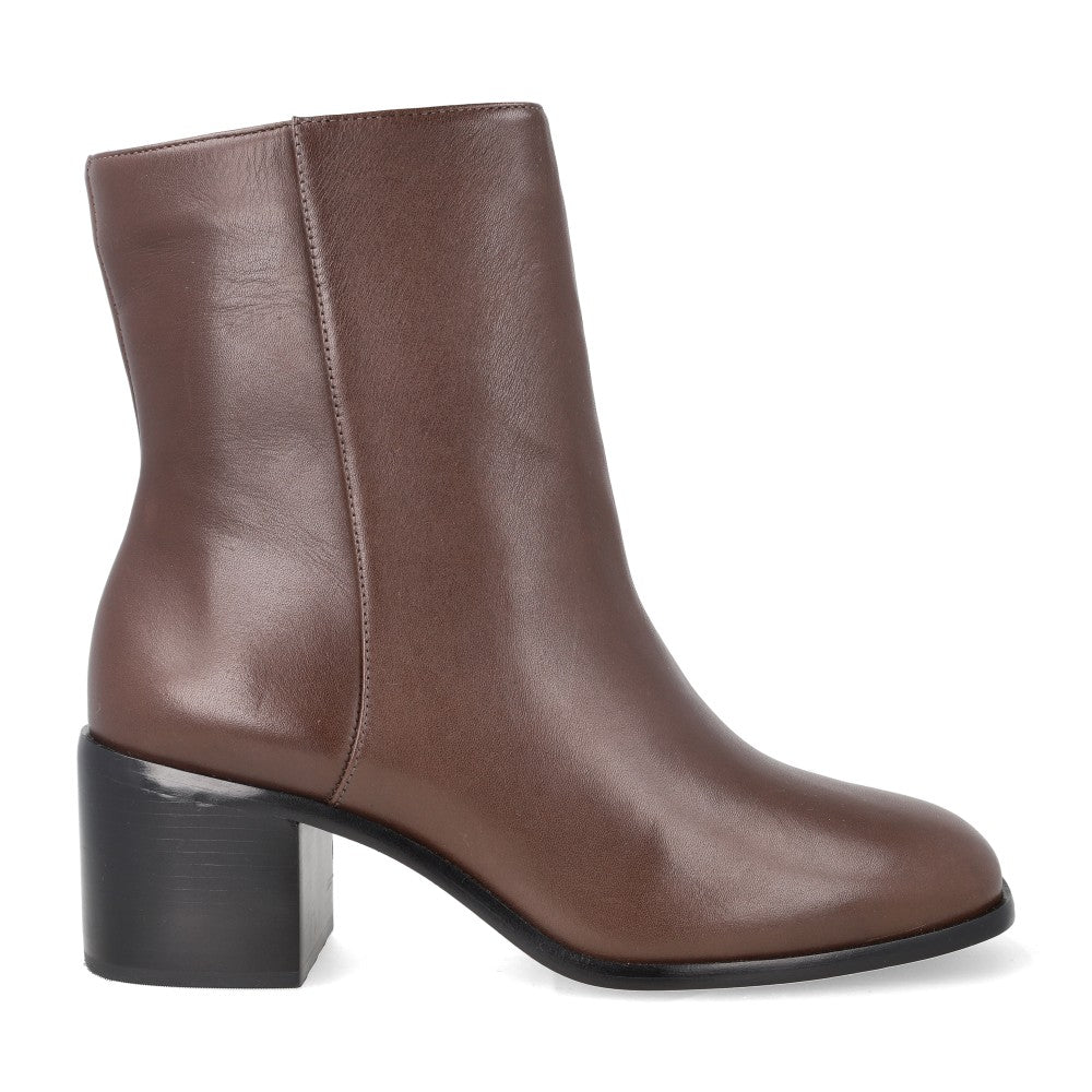 Bota Square Couro Marrom