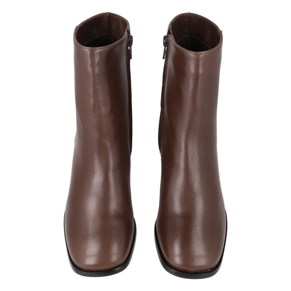Bota Square Couro Marrom