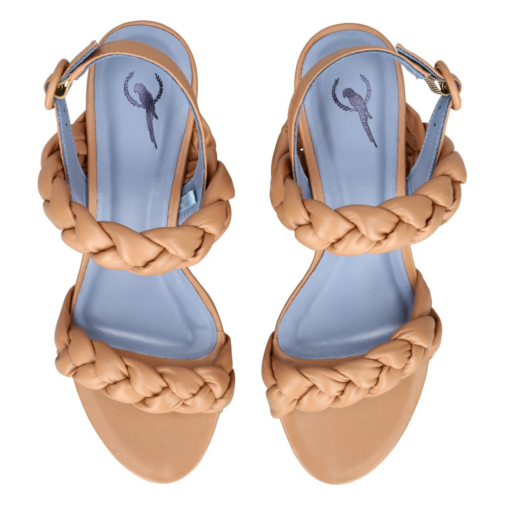 Sandália Braids Couro Bege