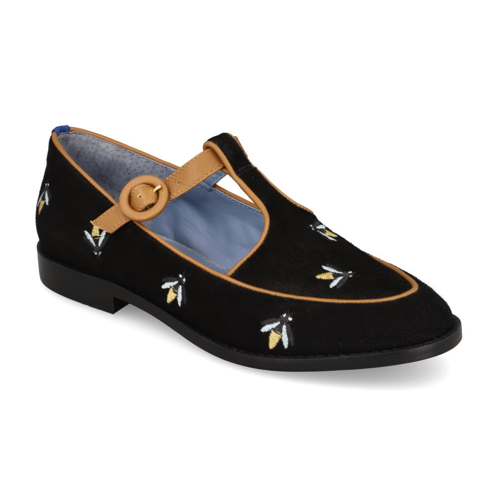 Loafer Buckle Firefly Camurça Preto
