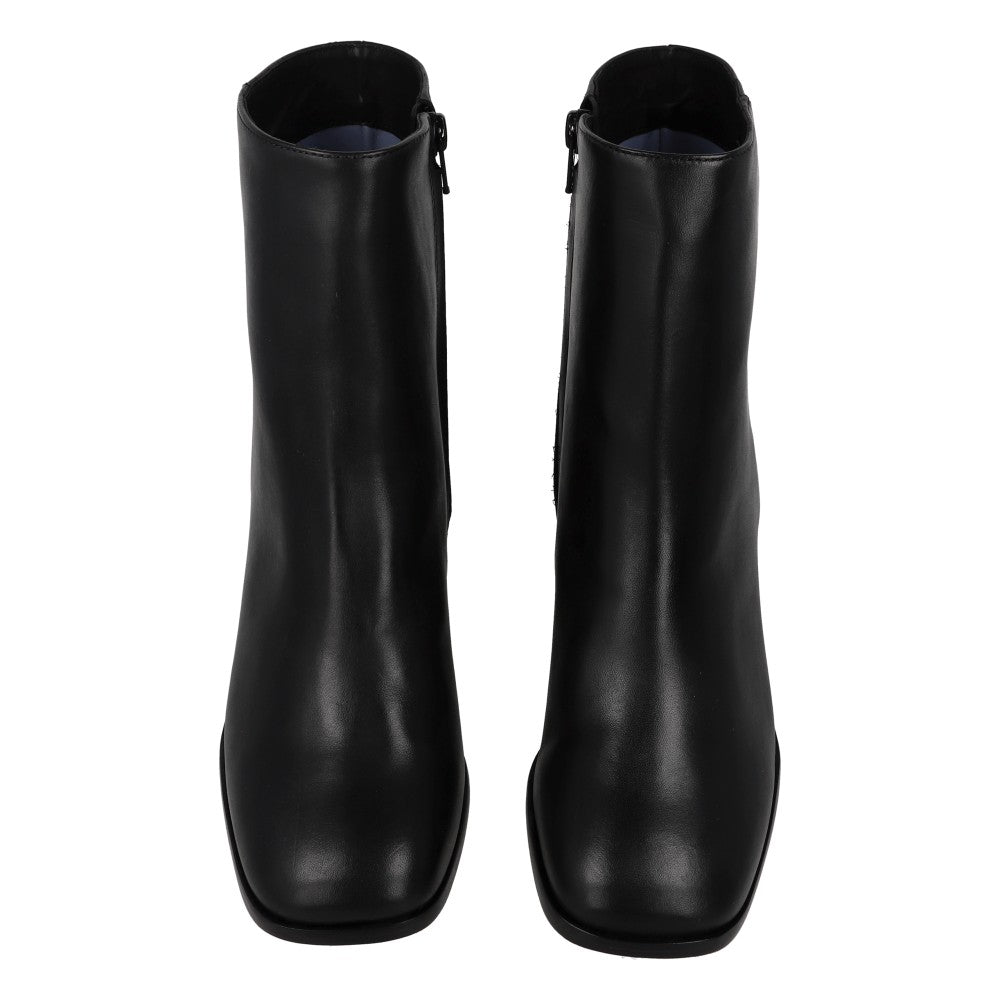 Bota Square Couro Preto