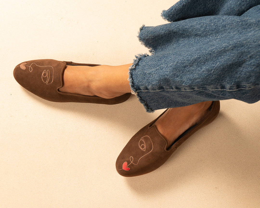 Loafer Cara a Cara Camurça Marrom