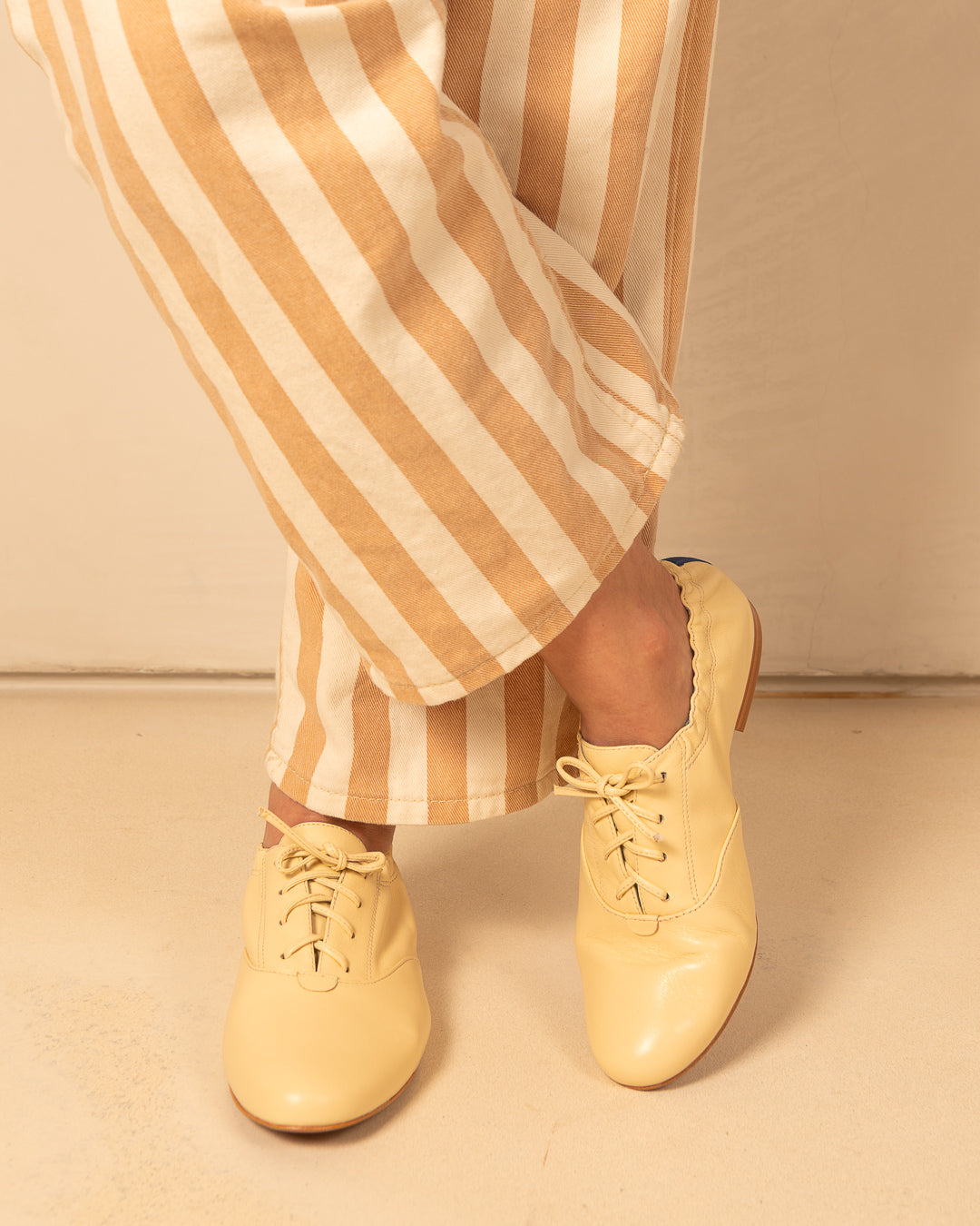 Loafer Oxford Couro Creme