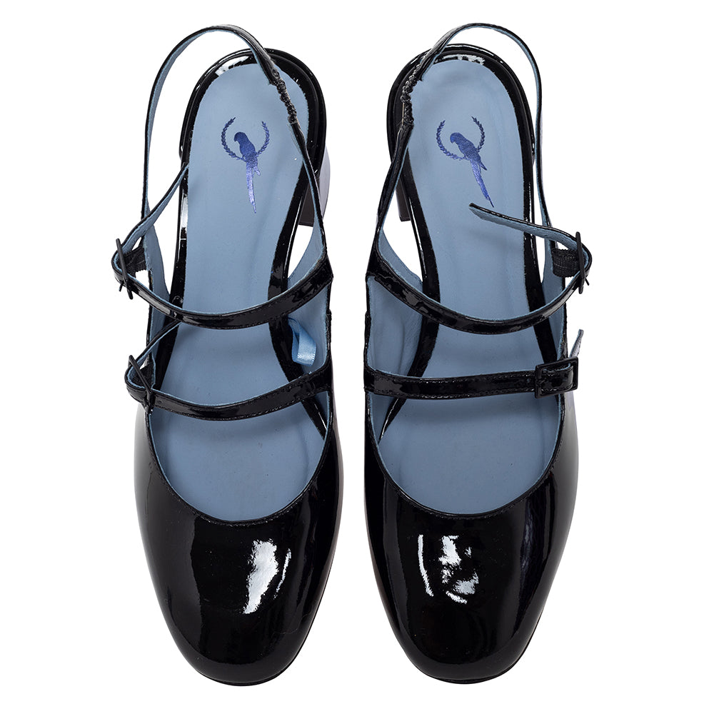 Slingback Doll Verniz Preto