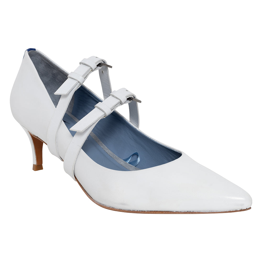Scarpin Cássia Ávila Couro Branco