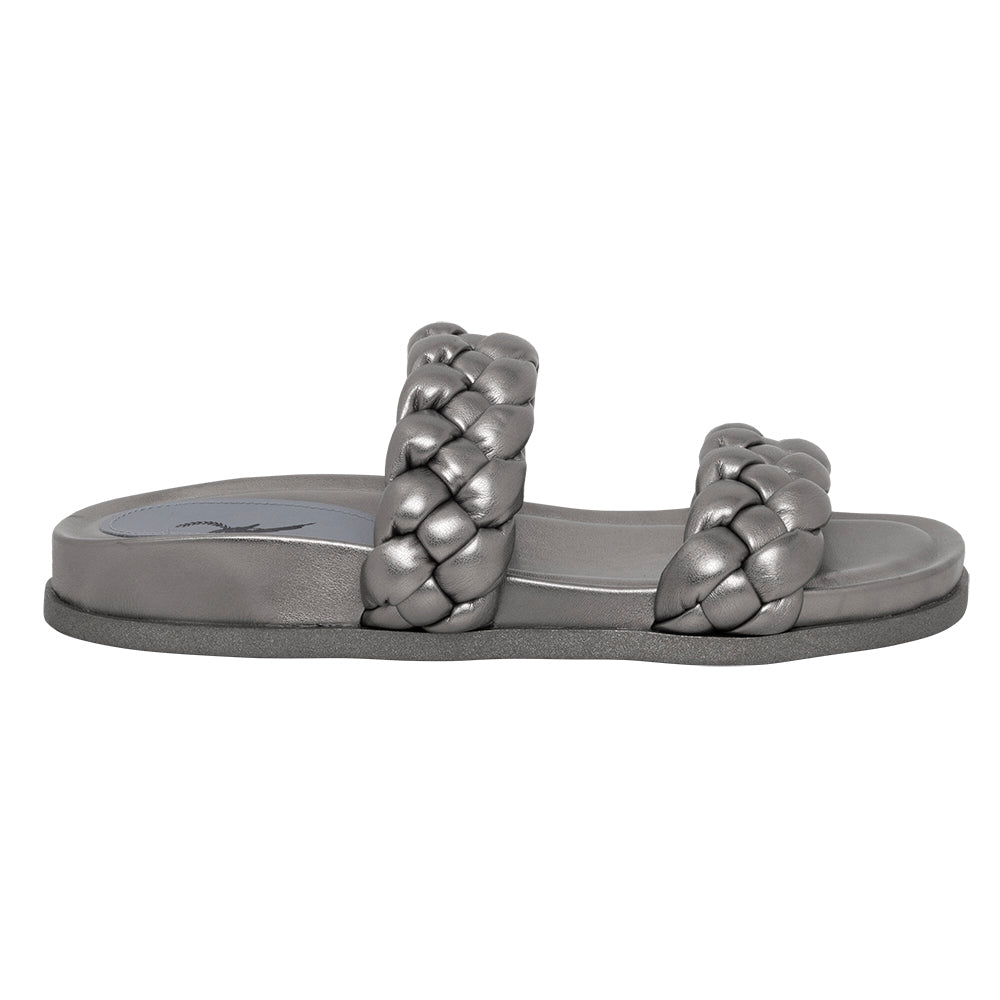 Slider Acolchada Trançada Pewter