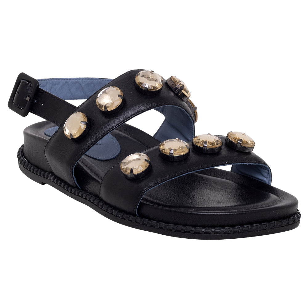Papete Catarina Stones Couro Preto