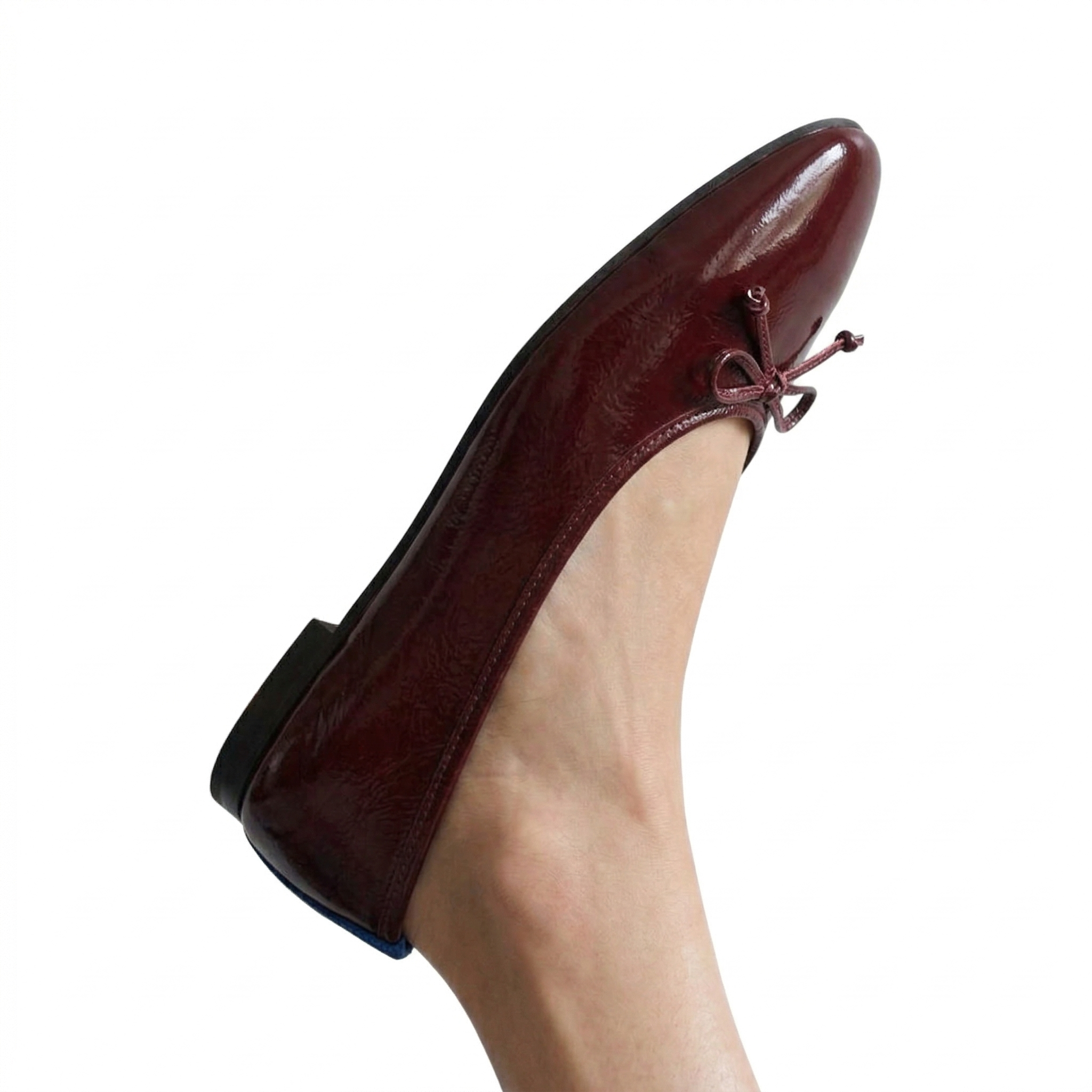 Sapatilha Slip Lolla Couro Verniz Vinho