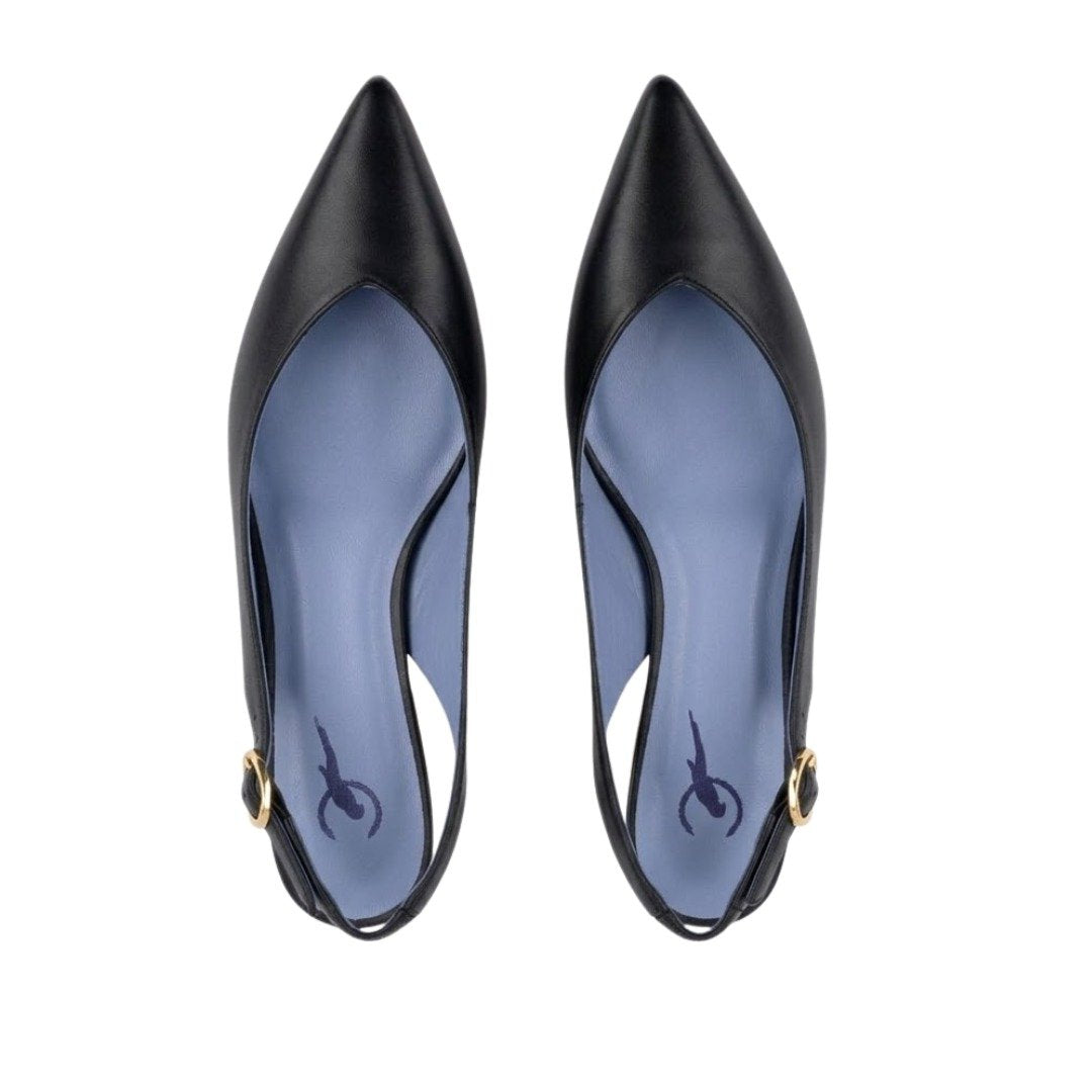 Slingback Basic Couro Preto 2
