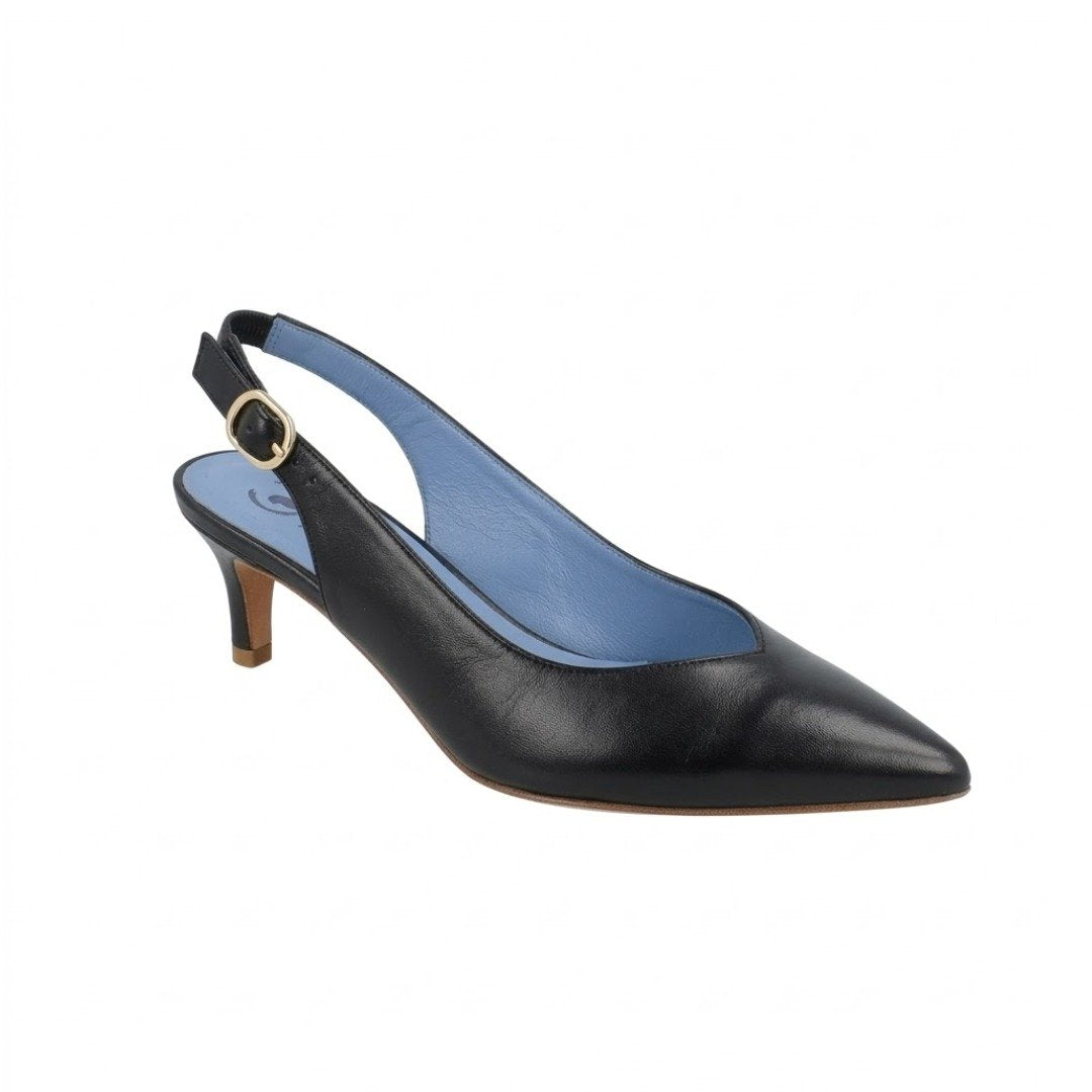 Slingback Basic Couro Preto 2