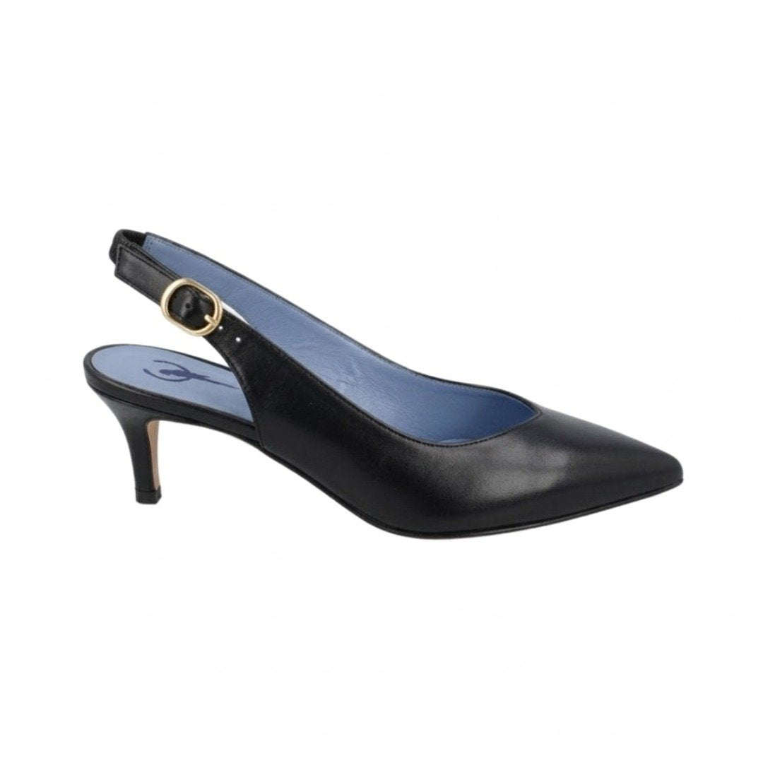 Slingback Basic Couro Preto 3
