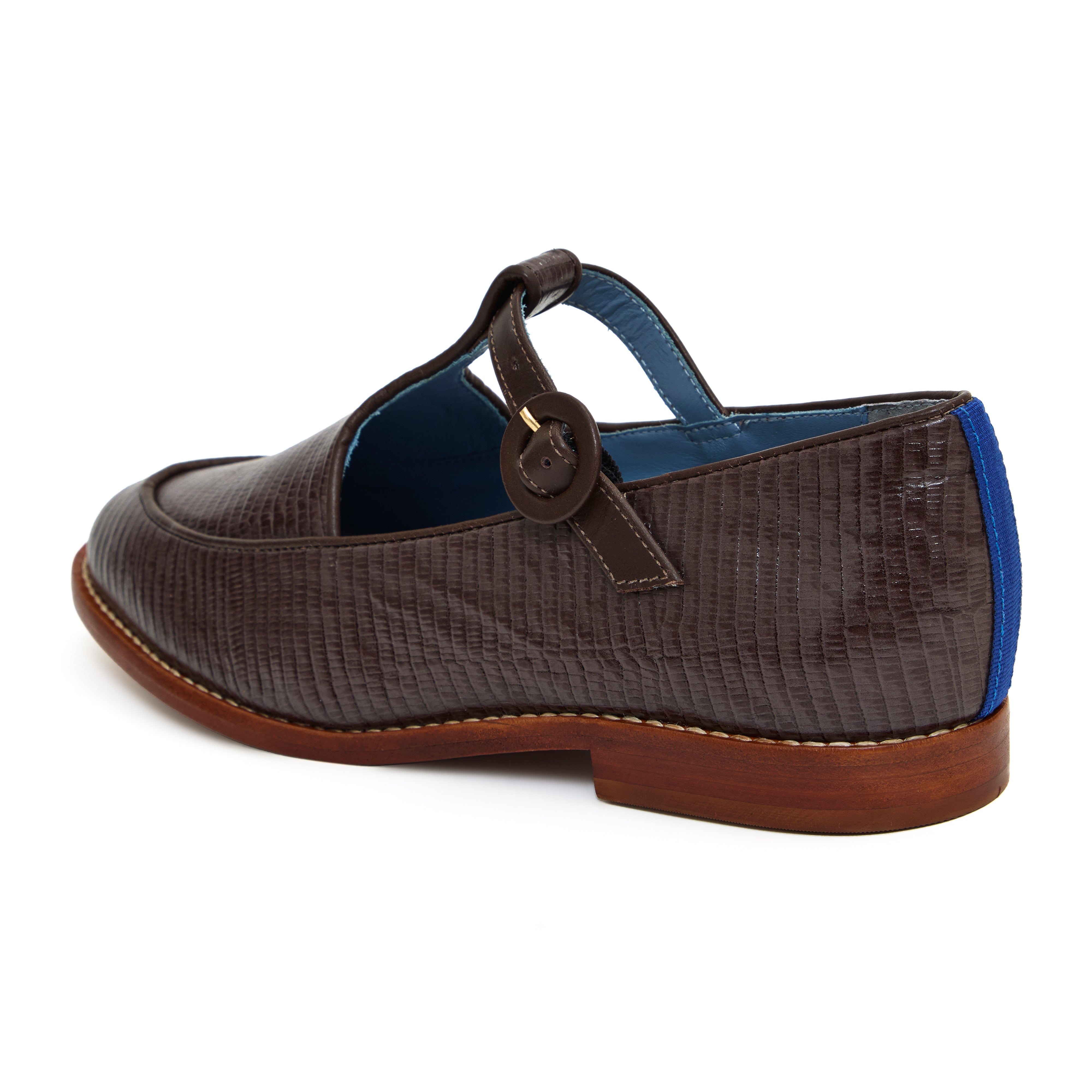 Loafer buckle Lezard Couro Marrom