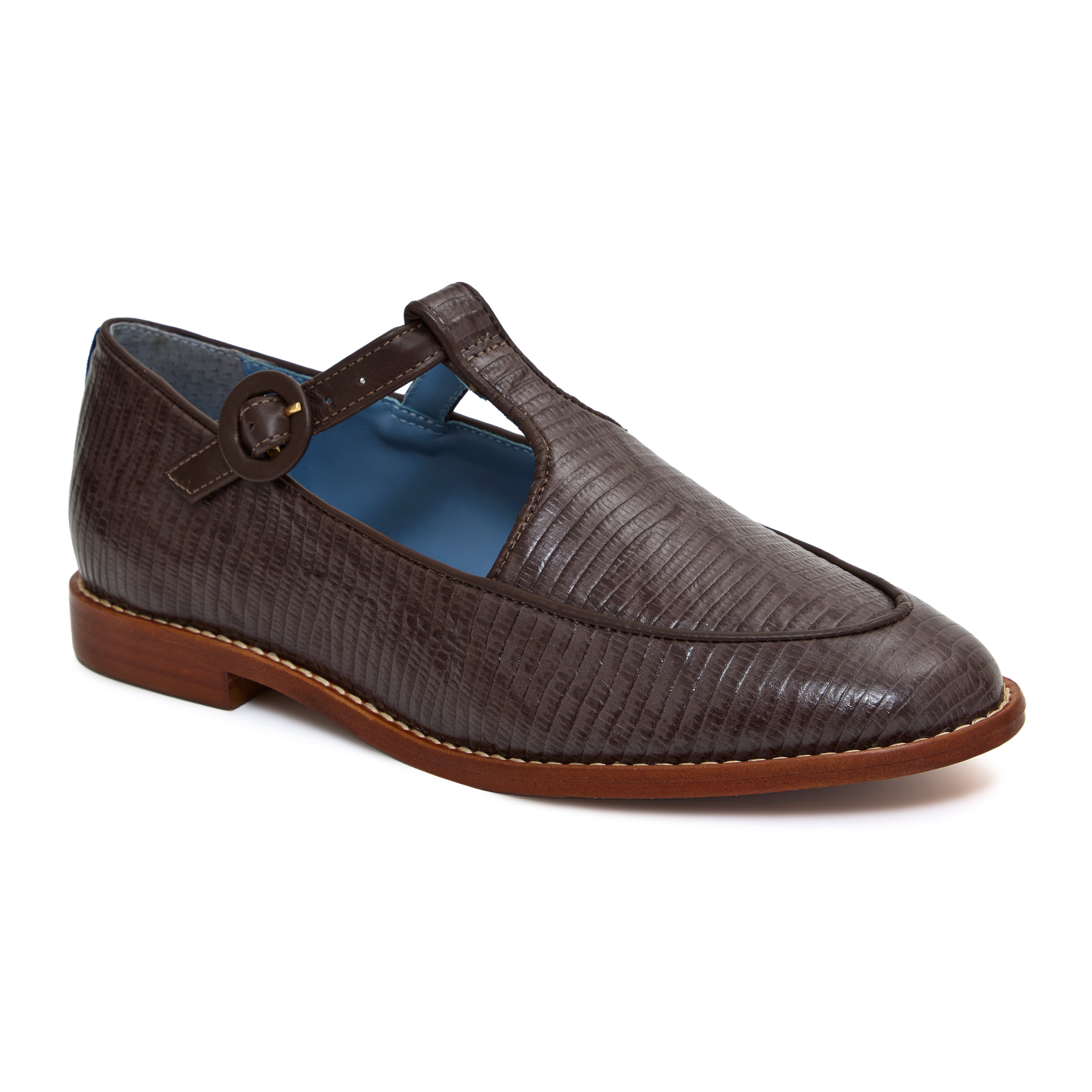 Loafer buckle Lezard Couro Marrom