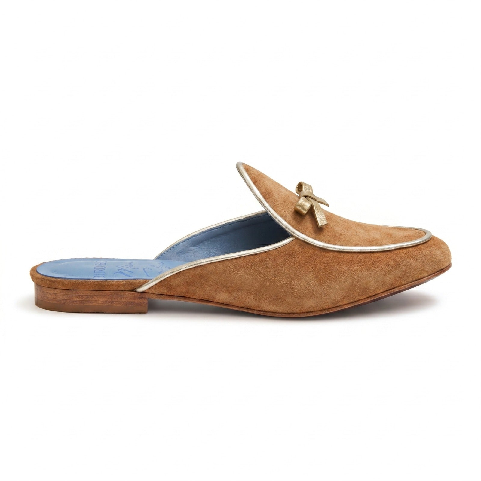 Slip on Bow Tie Camurça Caramelo Monica Salgado