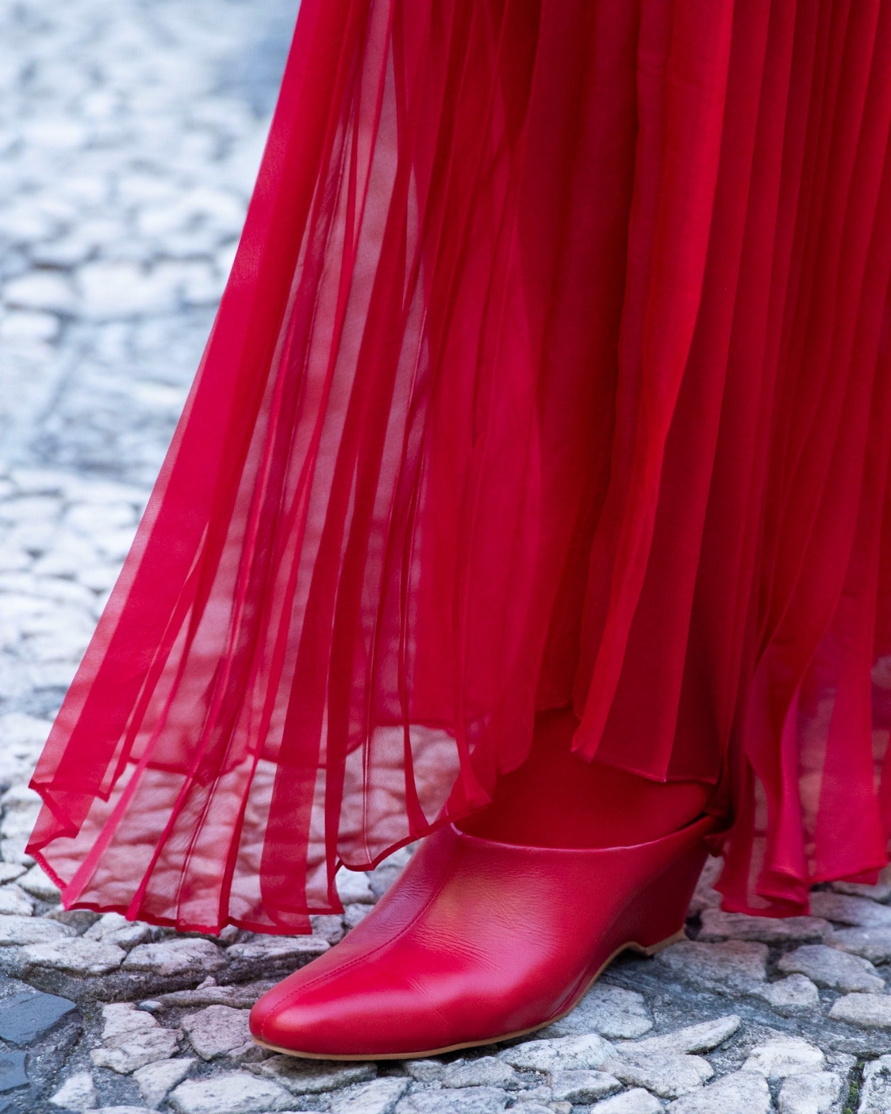 Mule Royal Couro Vermelho