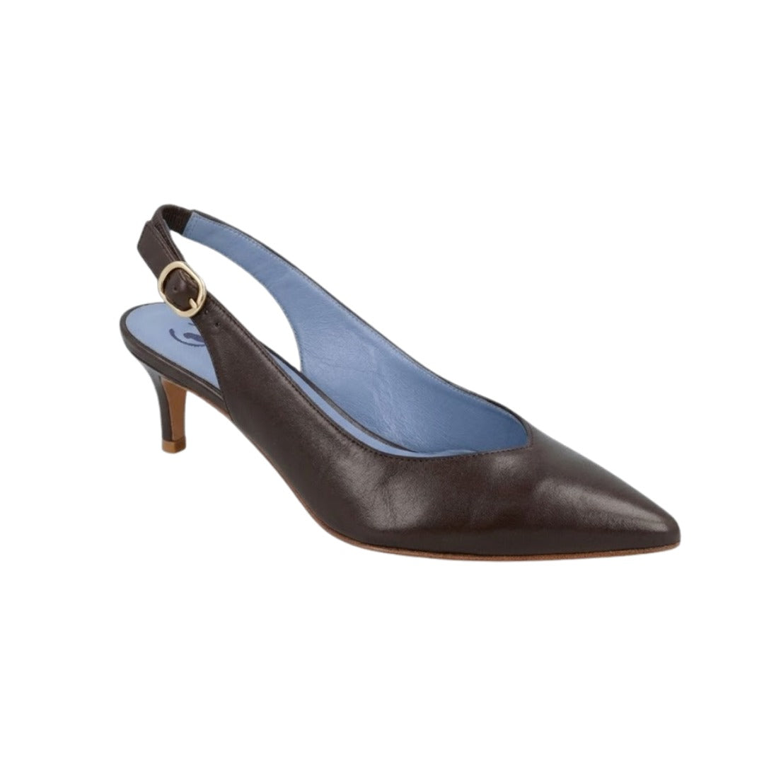 Slingback Basic Couro Chocolate