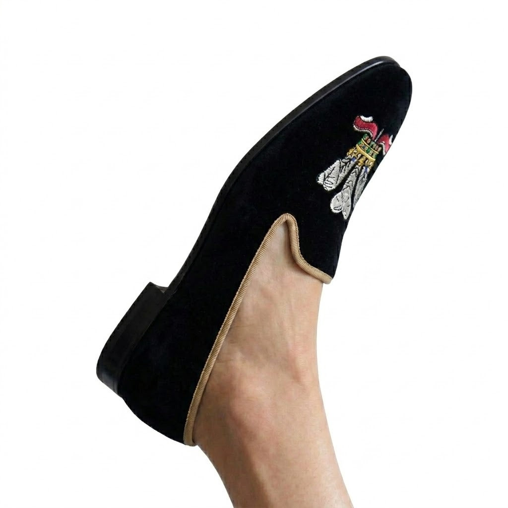 Loafer Cocar Veludo Preto