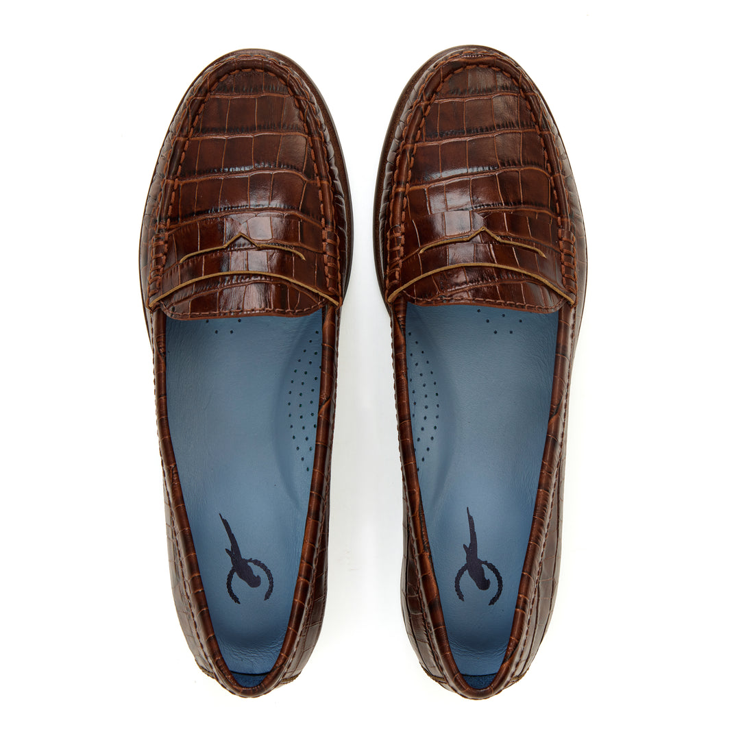 Penny Loafer Dallas Croco Marrom