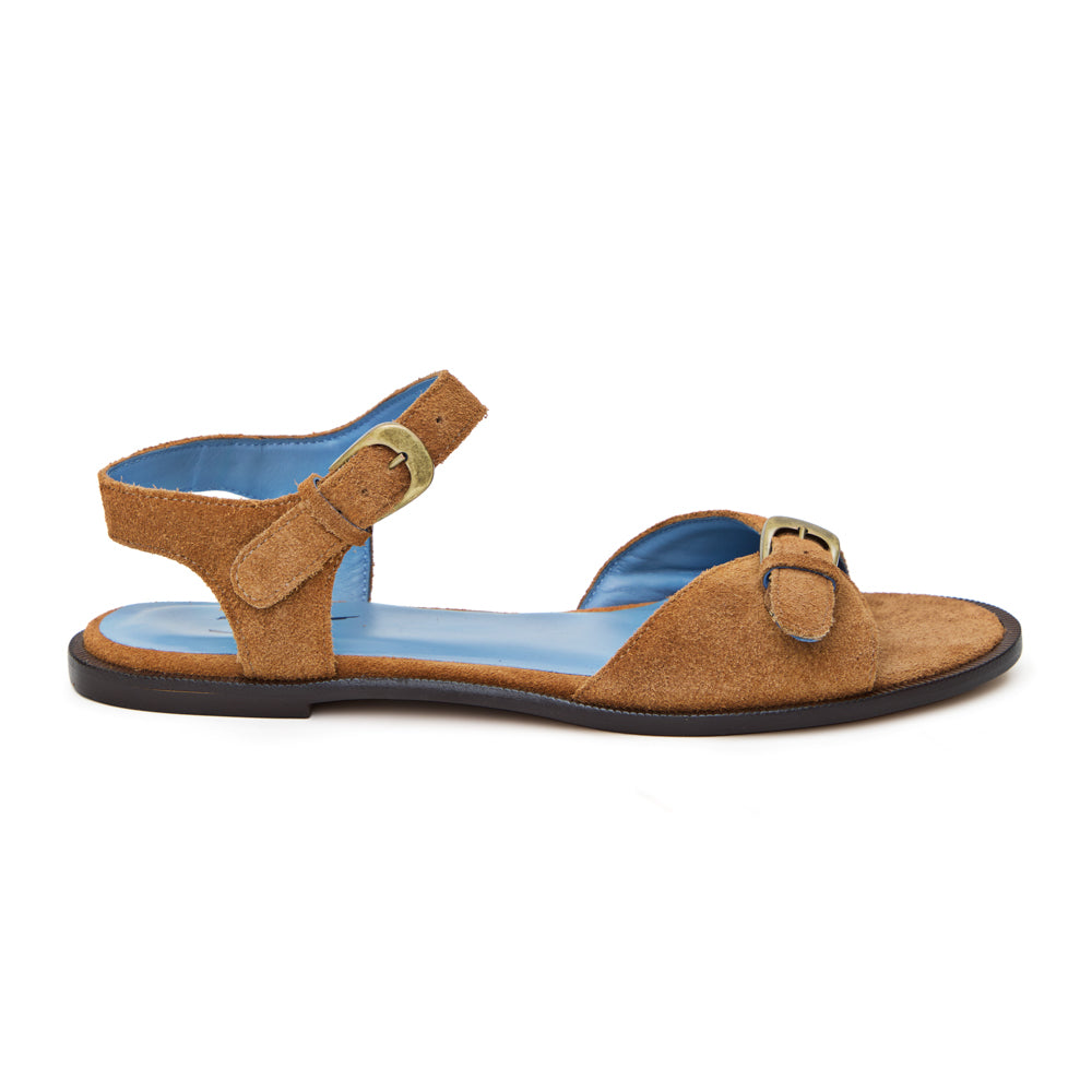 Rasteira Bianca Camurça bege