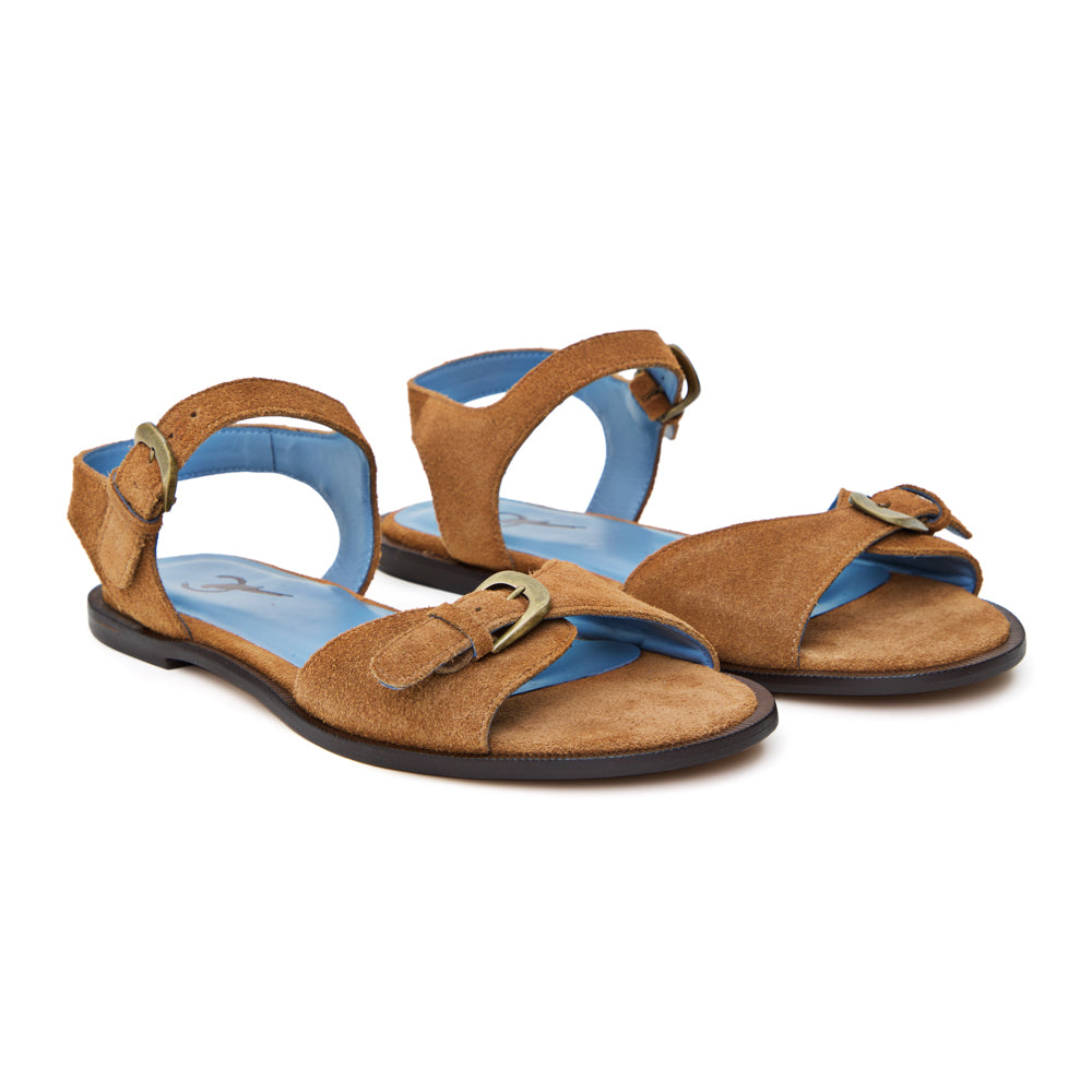 Rasteira Bianca Camurça bege